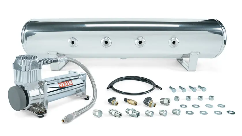 Air Lift 4 Gal. 7-Port Tank w/ Viair 444c Chrome Compressor