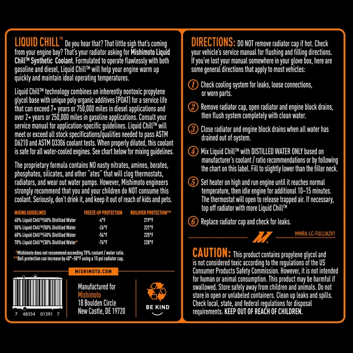 Mishimoto Liquid Chill Synthetic Engine Coolant Full Strength - Image 3