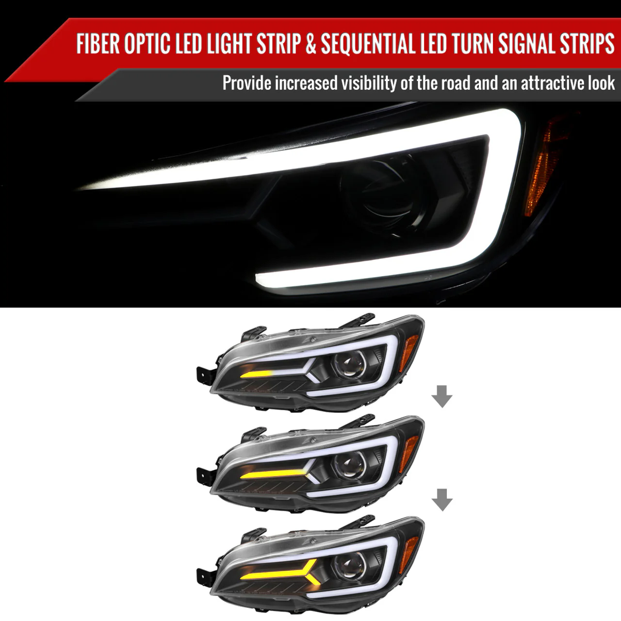 Spec-D Tuning Sequential LED Headlights 2015-2021 WRX/STI - Image 4