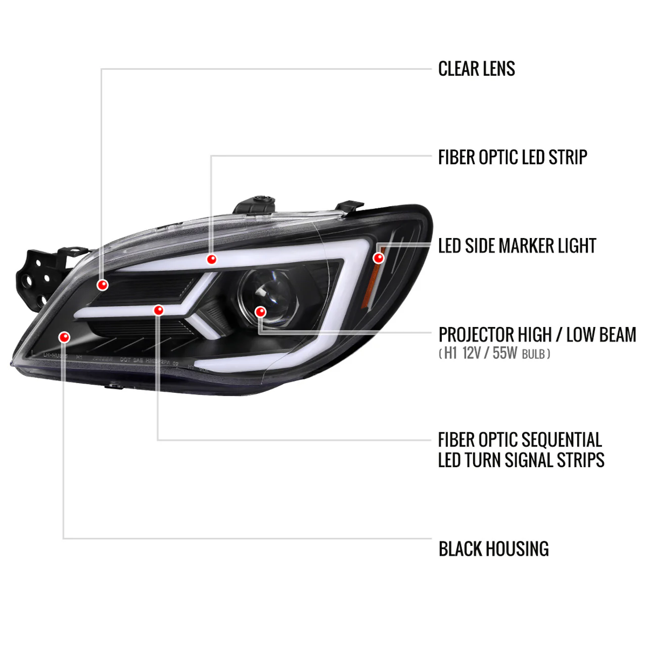 Spec-D Tuning V2 Sequential LED Headlights 2006-2007 WRX/STI - Image 11